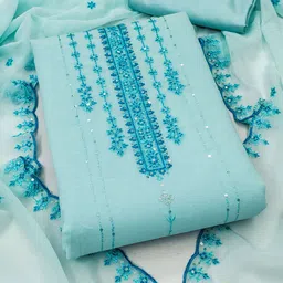KIMISHA Floral Embroidered Unstitched Dress Material-image-17