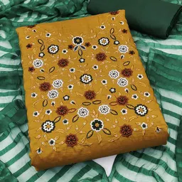 KIMISHA Floral Embroidered Unstitched Dress Material-image-23