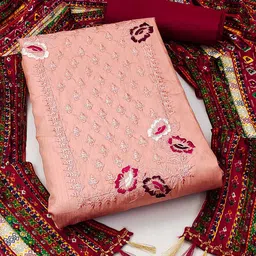 KALINI Floral Embroidered Unstitched Dress Material-image-59