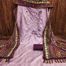 KALINI Floral Embroidered Sequinned Unstitched Dress Material-image-60