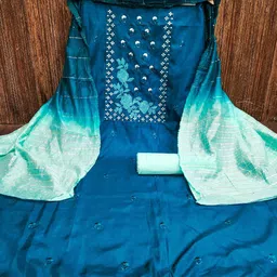 KALINI Ethnic Motifs Embroidered Sequinned Unstitched Dress Material-image-44