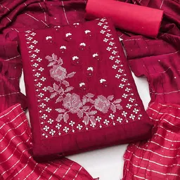 MANVAA Ethnic Motifs Embroidered Unstitched Dress Material-image-66