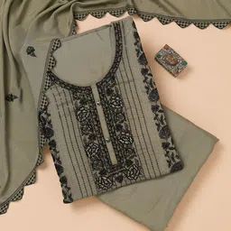 Koskii Floral Embroidered Unstitched Dress Material-image-91