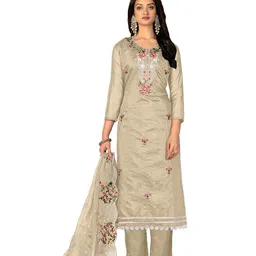 MANVAA Ethnic Motifs Embroidered Unstitched Dress Material-image-30