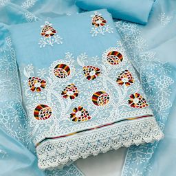 SHADOW & SAINING Floral Embroidered Unstitched Dress Material-picture-47