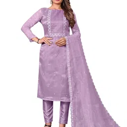 KALINI Floral Embroidered Sequinned Unstitched Dress Material-image-43