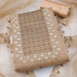 KALINI Embroidered Organza Unstitched Dress Material-image-37