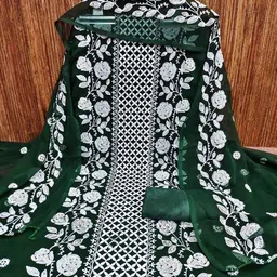 Peachmode Embroidered Silk Georgette Unstitched Dress Material-image-21