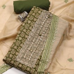 Meena Bazaar Floral Printed Sequinned Cotton Unstitched Dress Material-image-89