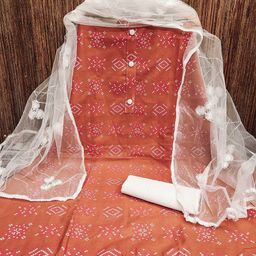 Panzora Bandhani Printed Unstitched Dress Material-image-11