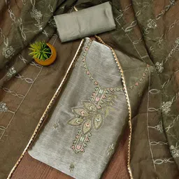 Maroosh Floral Embellished Sequinned Barbarik Silk Unstitched Dress Material-image-18