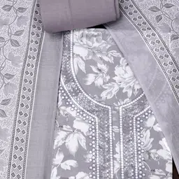 SALWAR STUDIO Floral Printed Thread Work Pure Cotton Unstitched Dress Material-picture-31