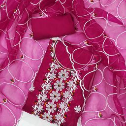 Panzora Embroidered Organza Unstitched Dress Material-image-93