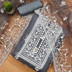KALINI Ethnic Motifs Embroidered Unstitched Dress Material-image-89
