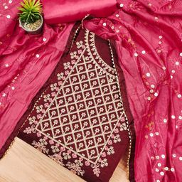 Panzora Ethnic Motifs Embroidered Unstitched Dress Material-image-34