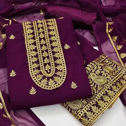 KALINI Floral Embroidered Unstitched Dress Material-image-88