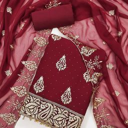 Panzora Embroidered Unstitched Dress Material-image-44