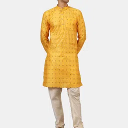 Wintage Men Yellow Kurta with Churidar-picture-37