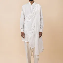 Tasva Men White Pure Cotton Kurta with Churidar-picture-33