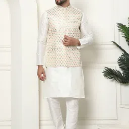 SOJANYA Mandarin Collar Regular Straight Kurta with Churidar-image-19