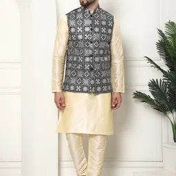 SOJANYA Mandarin Collar Regular Straight Kurta with Churidar-picture-39