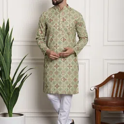 SOJANYA Ethnic Motifs Printed Regular Kurta with Churidar-16