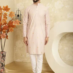 SOJANYA Geometric Printed Band Collar Straight Kurta with Churidar-picture-18