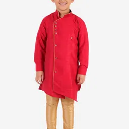 Pro-Ethic STYLE DEVELOPER Boys Maroon & Beige Kurta with Pyjamas-84