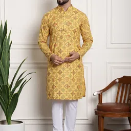 SOJANYA Floral Printed Mandarin Collar Kurta With Churidar-image-43