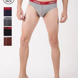 Force NXT Men Pack Of 5 Assorted Pure Combed Cotton Basic Briefs-picture-17