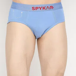 UnderJeans by Spykar Men Blue Solid Basic Briefs-picture-28