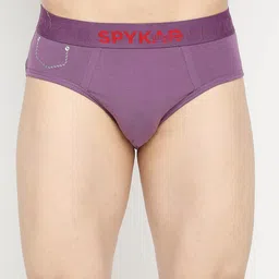 UnderJeans by Spykar Men Dull Purple Solid Anti-Bacterial Basic Briefs UJNPBS007DULLPURPLE-image-56