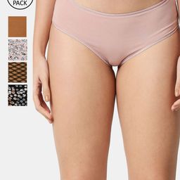 RedRose Women Pack Of 5 Assorted Hipster Briefs-image-65