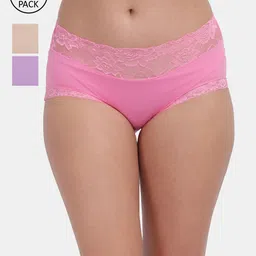Amour Secret Women Pack Of 3 Solid Hipster Briefs-image-53