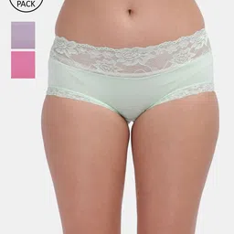 Amour Secret Women Pack Of 3 Solid Seamless Hipster Briefs-image-61