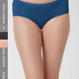 FashionRack Women Pack Of 3 Assorted Cotton Hipster Briefs 6048-image-31