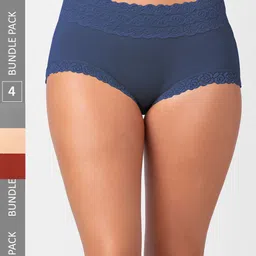 FashionRack Women Pack Of 4 Assorted Cotton Hipster Briefs-picture-24