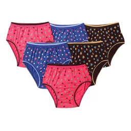 JON Girls Pack Of 6 Assorted Printed Cotton Hipster Briefs-image-91
