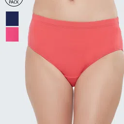 SOIE Women High Rise Full Coverage Solid Colour Cotton Stretch Hipster Panty (Pack of 3)-image-91