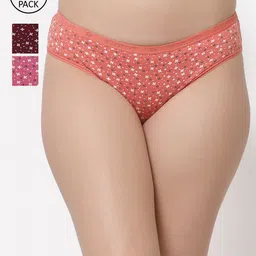 Floret Women Pack Of 3 Assorted Hipster Briefs-picture-54