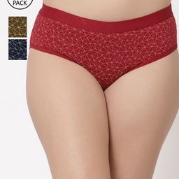 Floret Women Pack Of 3 Assorted Basic Briefs-image-33