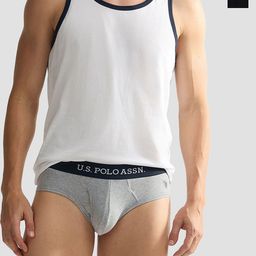 U.S. Polo Assn. Men 2 Pcs Mid- Rise Cotton Anti microbial Basic Briefs-18