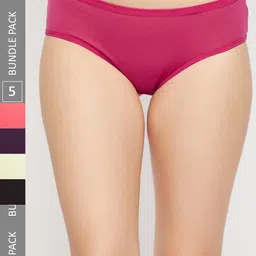 SECRETS BY ZEROKAATA Women Pack of 5 Assorted Solid Cotton Basic Briefs-image-14