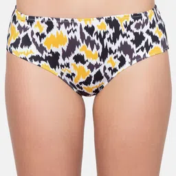 Sloggi Women White & Yellow Printed Recycled Fabric Mid Waist Bikini Brief-image-29