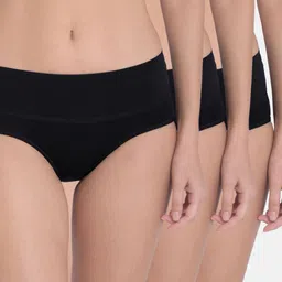 Red Rose Women Pack of 3 Black Solid Shaper Briefs-image-25