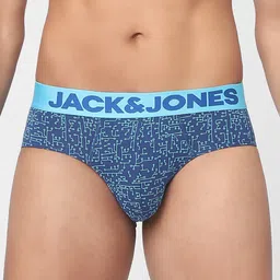 Jack & Jones Men Blue Printed Basic Briefs-44