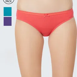 SOIE (Pack of 3) Mid Rise Medium Coverage Solid Colour Cotton Stretch Brief-9