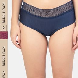 Hill Islands Pack Of 2 Self-Design Bikini Briefs puple-blue-1-image-50