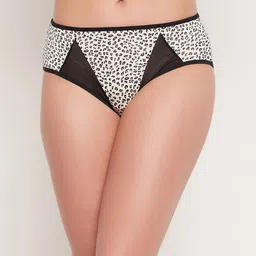 Clovia Women White & Black Animal Printed Self-Design Bikini Briefs-image-19