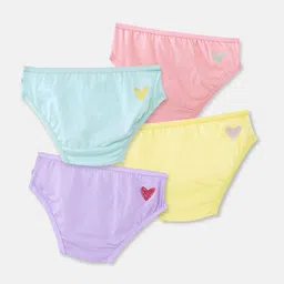 You Got Plan B Girls Pack Of 4 Solid Pure Cotton Basic Briefs-image-49
